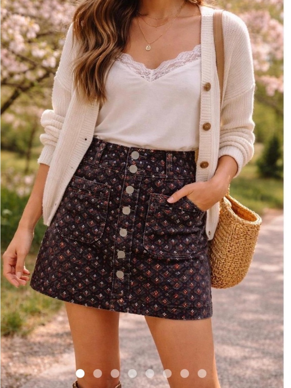 We The Free Button-Front Mini Skirt in Black